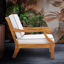 Teak Wood Castle Deep Seating Patio Lounge Chair with Cushion