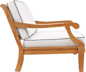Teak Wood Castle Deep Seating Patio Love Seat With Cushions - La Place USA Furniture Outlet