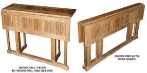 Teak Wood Hatteras Rectangular Folding Patio Table, 56 x 28 Inch - La Place USA Furniture Outlet