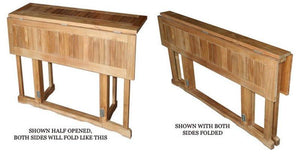 Teak Wood Hatteras Rectangular Folding Bar Table, 56 x 28 Inch - La Place USA Furniture Outlet