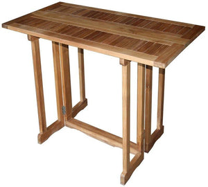 Teak Wood Hatteras Rectangular Folding Bar Table, 56 x 28 Inch - La Place USA Furniture Outlet
