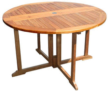 Teak Wood Butterfly Round Outdoor Patio Folding Table, 47 Inch - La Place USA Furniture Outlet