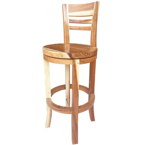 Suar Olympia Live Edge Bar Stool Chair with Swivel Seat - La Place USA Furniture Outlet