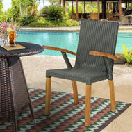 Teak Wood Bali Outdoor Patio Dining Chair - La Place USA Furniture Outlet