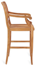 Teak Wood Castle Barstool with Arms - La Place USA Furniture Outlet