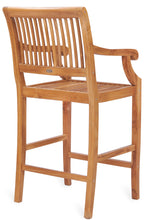 Teak Wood Castle Barstool with Arms - La Place USA Furniture Outlet