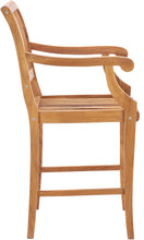 Teak Wood Castle Counter Stool with Arms - La Place USA Furniture Outlet