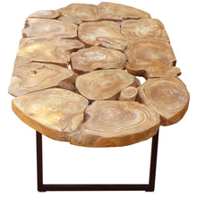 Rustic Recycled Teak Wood Ampyang Oval Coffee Table