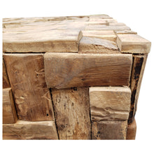 Rustic Recycled Teak Wood Java Coffee Table, 32 inch