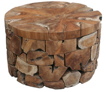 Teak Wood Round Akara Coffee Table - 28 Inch - La Place USA Furniture Outlet