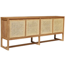Recycled Teak Wood West Indies Cane Buffet with 4 Doors