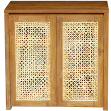 Recycled Teak Wood Antilles Small Bathroom Linen Cabinet with 2 Doors