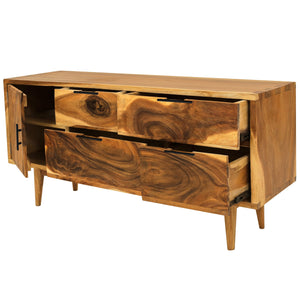 Italica Live Edge Suar Wood Cabinet/Dresser with 1 door/4 drawers