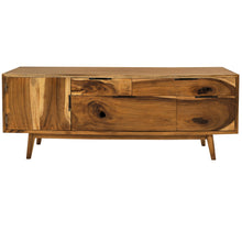 Salernum Live Edge Suar Wood Cabinet with 1 door/4 drawers