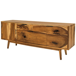 Salernum Live Edge Suar Wood Cabinet with 1 door/4 drawers