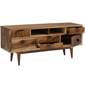 Madrid Live Edge Suar Wood Media Center/Buffet with cabinet 2 doors/4 drawers