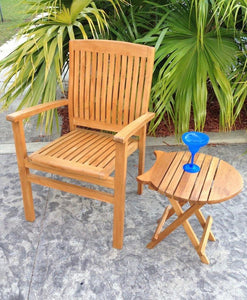 Teak Wood Belize Stacking Arm Chair - La Place USA Furniture Outlet