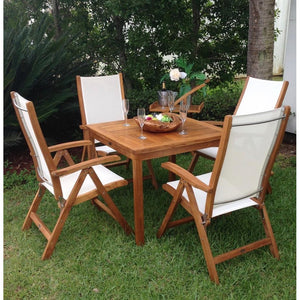 Teak Wood Florence Outdoor Patio Bistro Table, 35 Inch - La Place USA Furniture Outlet