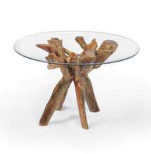 Teak Wood Root Bar Table Including 47 Inch Glass Top - La Place USA Furniture Outlet