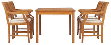 5 Piece Teak Wood Bermuda 55" Rectangular Small Bistro Dining Set with 4 Arm Chairs - La Place USA Furniture Outlet