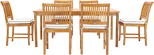 7 Piece Teak Wood Bermuda 71" Rectangular Large Bistro Dining Set with 6 Side Chairs - La Place USA Furniture Outlet