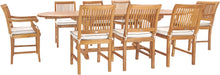 9 Piece Teak Wood Castle Patio Dining Set with Oval Extension Table, 6 Side Chairs and 2 Arm Chairs - La Place USA Furniture Outlet