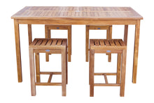 Teak Wood Antigua Rectangular Bistro Table, Counter Height (55", 63" and 71" sizes) - La Place USA Furniture Outlet