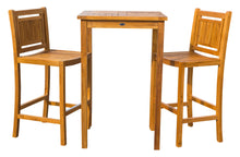 3 Piece Teak Wood Maldives Small Patio Bistro Bar Set with 27" Square Bar Table & 2 Armless Bar Chairs - La Place USA Furniture Outlet