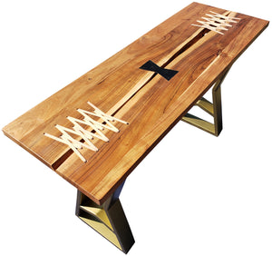 Charleston Acacia Wood Console Table - La Place USA Furniture Outlet