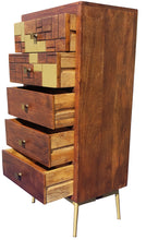 Montevideo Mango Wood Vertical Chest with 5 Drawers - La Place USA Furniture Outlet