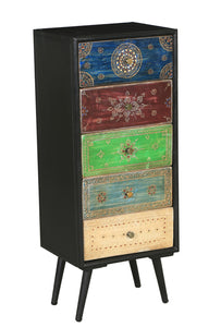 Madagascar Mango Wood Vertical Chest with 5 Drawers - La Place USA Furniture Outlet