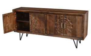 Aztec Recycled Mango Wood Sideboard with 4 Doors