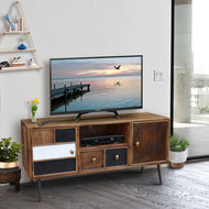 Inca Recycled Mango Wood Media Center with 2 Doors and 1 Drawer