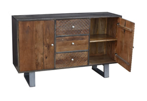 Iwal Recycled Mango Wood Buffet with 3 Drawers and 2 Doors