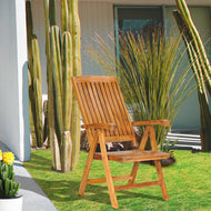Teak Wood Miami Reclining Chair - La Place USA Furniture Outlet
