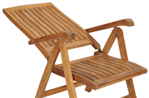 Teak Wood Miami Reclining Chair - La Place USA Furniture Outlet