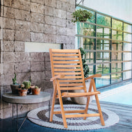 Teak Wood Italy Reclining Chair - La Place USA Furniture Outlet