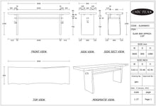 Suar Live Edge Slab Freestanding Bar with Shelf, 118 Inch (choice of table tops)