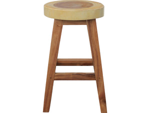 Suar Live Edge Round Counter Stool, 24 inch - La Place USA Furniture Outlet
