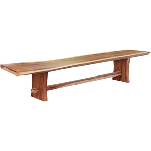 Suar Live Edge Slab Backless Bench approximately 98" long - La Place USA Furniture Outlet