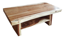 Suar Live Edge Slab Coffee Table With Shelf - La Place USA Furniture Outlet