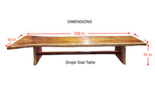 Suar Live Edge Single Slab Hardwood Dining Table/Conference Table, 236 L x 43 W in. - La Place USA Furniture Outlet