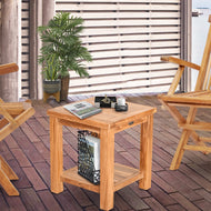 Teak Wood Tundra Square Side Table - La Place USA Furniture Outlet
