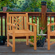 Teak Wood Chippendale Arm Chair - La Place USA Furniture Outlet