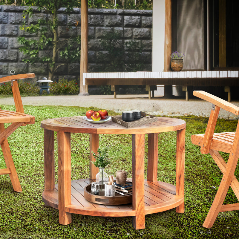 Amazon Round Teak Outdoor Coffee Table Outdoor Round Side Table