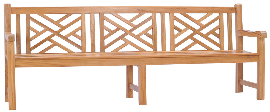 Teak Wood Chippendale Quadruple Bench, 8 Ft – La Place USA Furniture Outlet