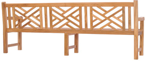 Teak Wood Chippendale Quadruple Bench, 8 Ft - La Place USA Furniture Outlet