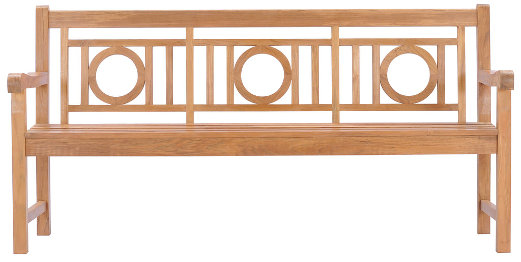 Teak Wood Triple-O Bench, 6 Foot – La Place USA Furniture Outlet