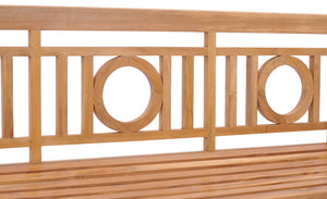 Teak Wood Triple-O Bench, 6 Foot - La Place USA Furniture Outlet