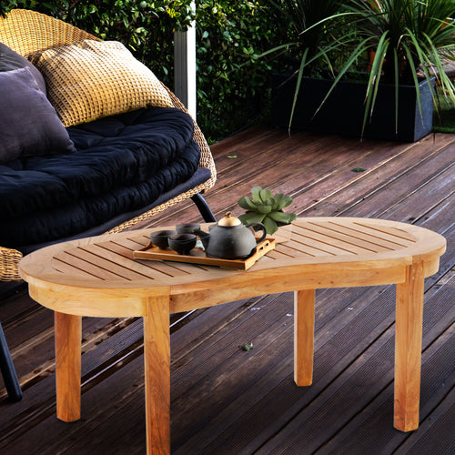 Teak Wood Peanut Coffee Table